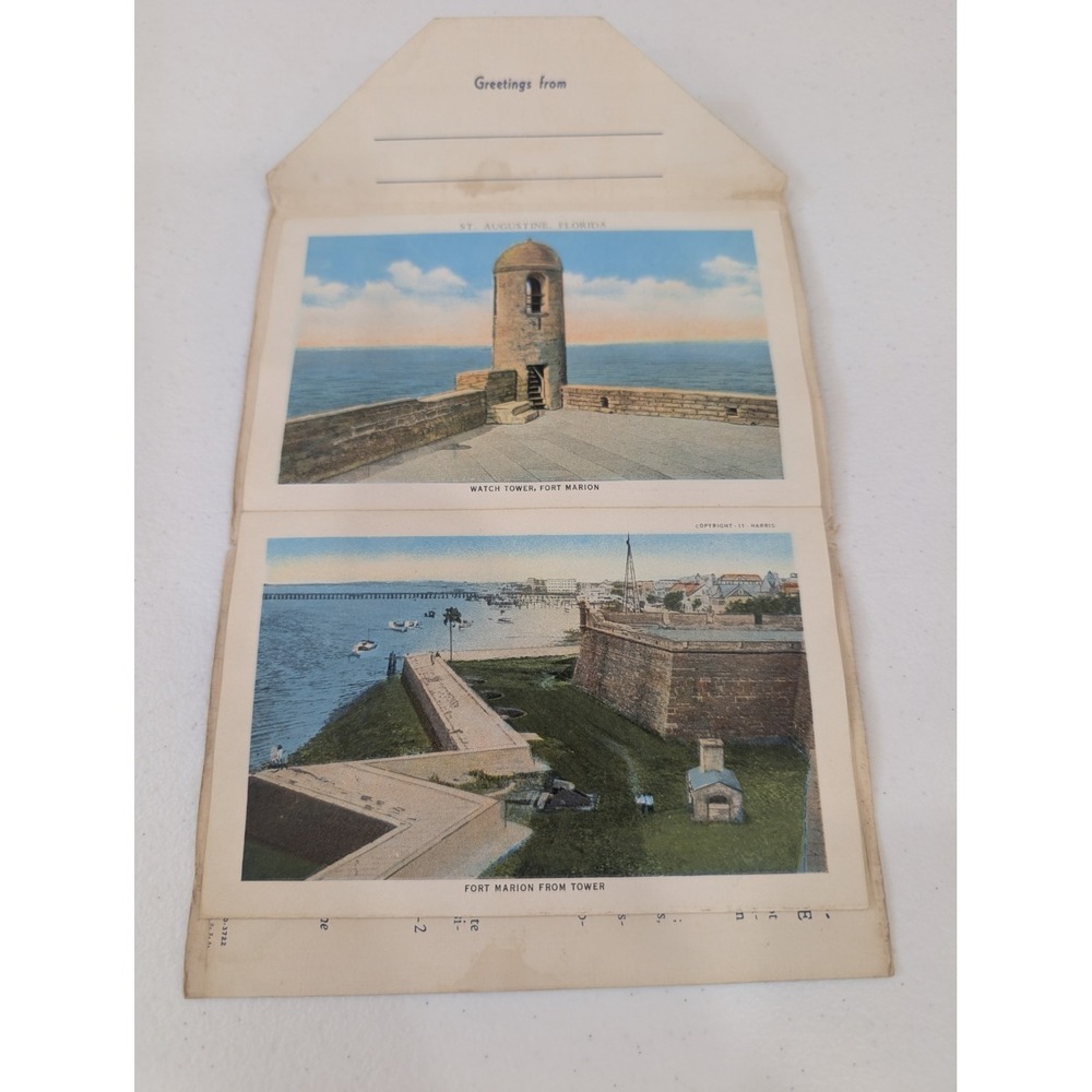 Vintage St. Augustine FL Souvenir Postcard Folder – Fort Marion, Oldest City - Picture 3 of 7